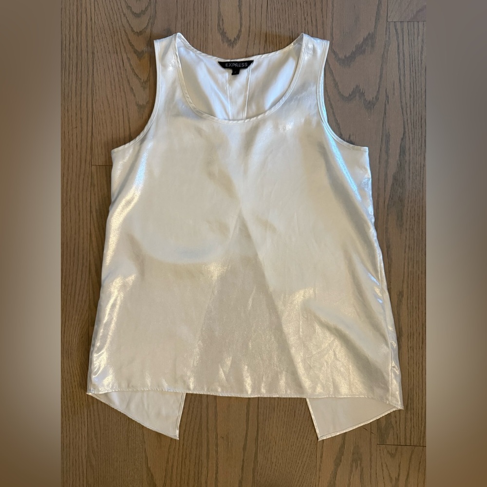 Express Women's Shimmering Open Back Tank Top